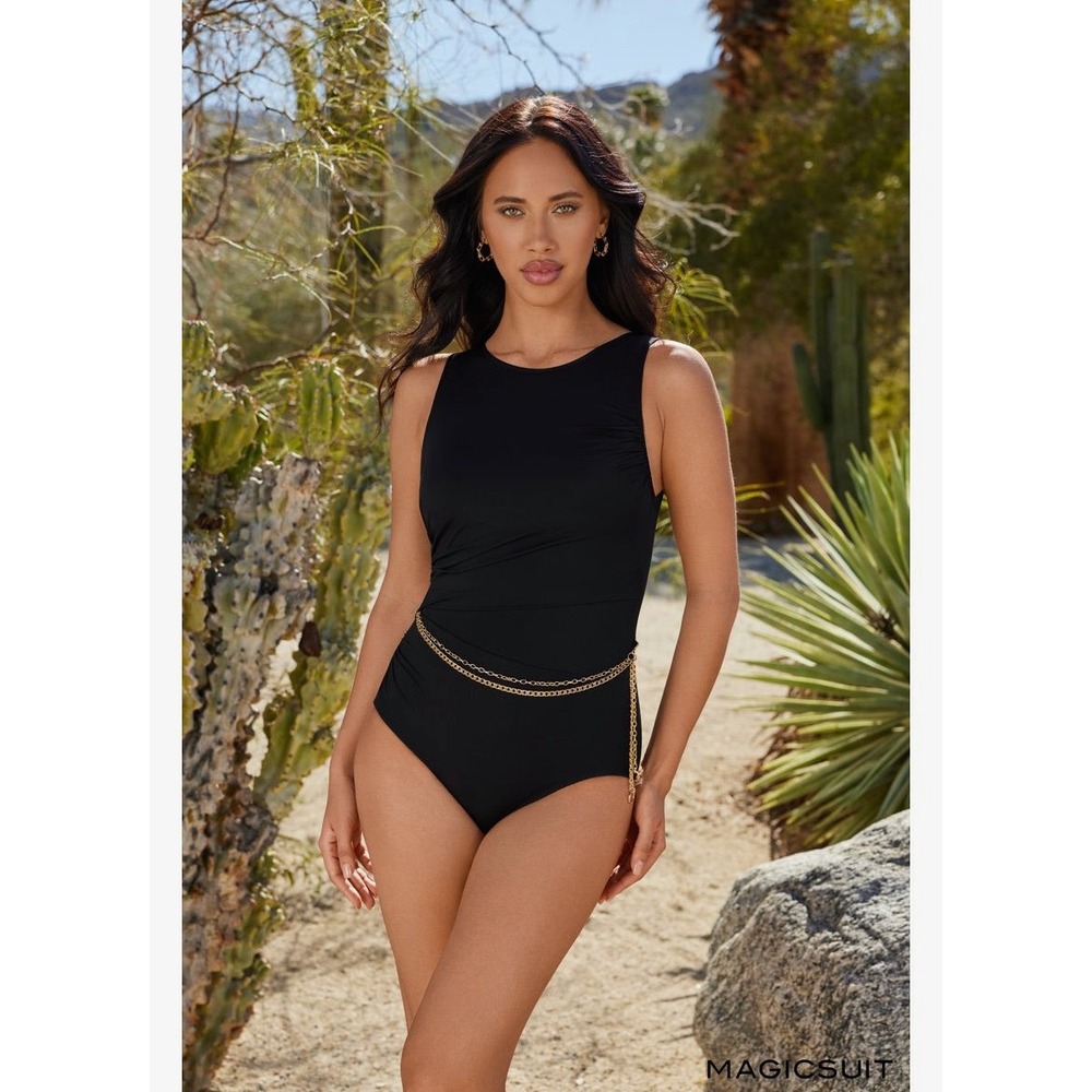 Magicsuit Women's Hyperlink Annette One Piece Swimsuit Chain Drape NWT Sz 8 $182 - Picture 15 of 16